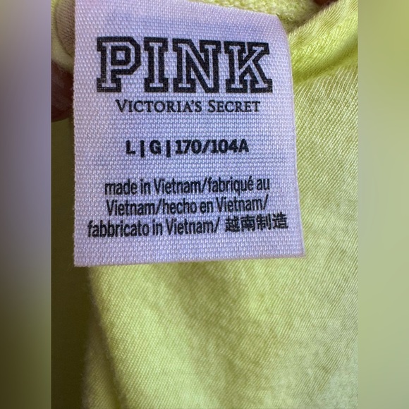 PINK Victoria’s Secret Bright Highlighter Yellow Tank Top Active Sz Large - Picture 3 of 7